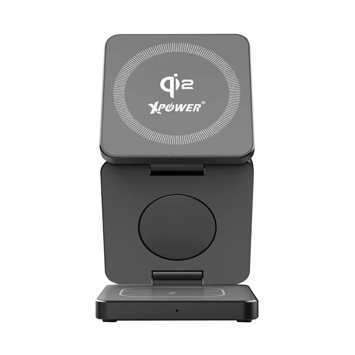 Xpower 23W 3in1 Foldable Magsafe Wireless Charging Stand - Grey - Tashqila Xpower 23W 3in1 Foldable Magsafe Wireless Charging Stand - Grey - Tashqila